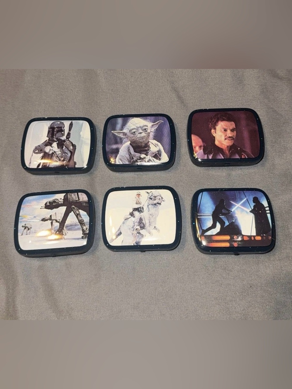 Vintage 1980 Star Wars Empire Strikes Back SET of 6 Micro Tin Collectibles!
